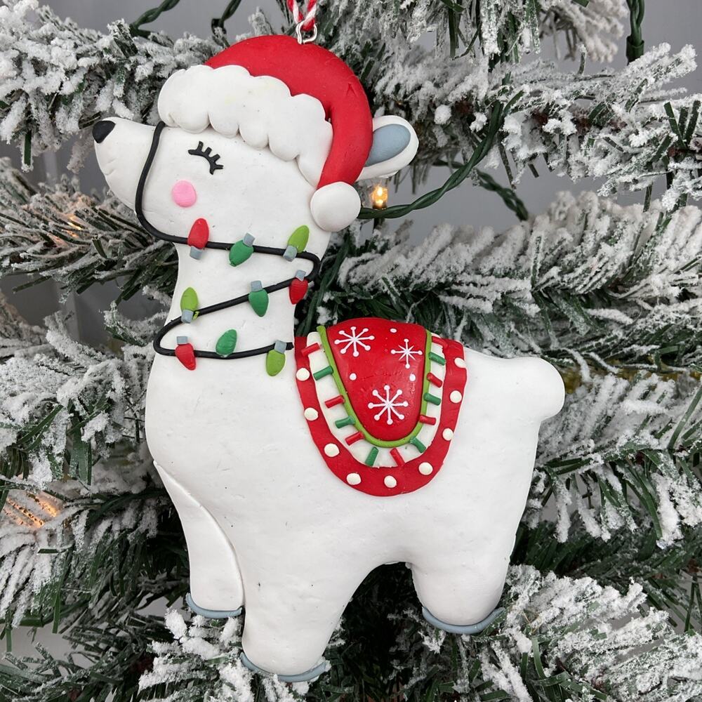 Christmas Ornament-Festive Llama With Christmas Lights Hat- Burton+burton